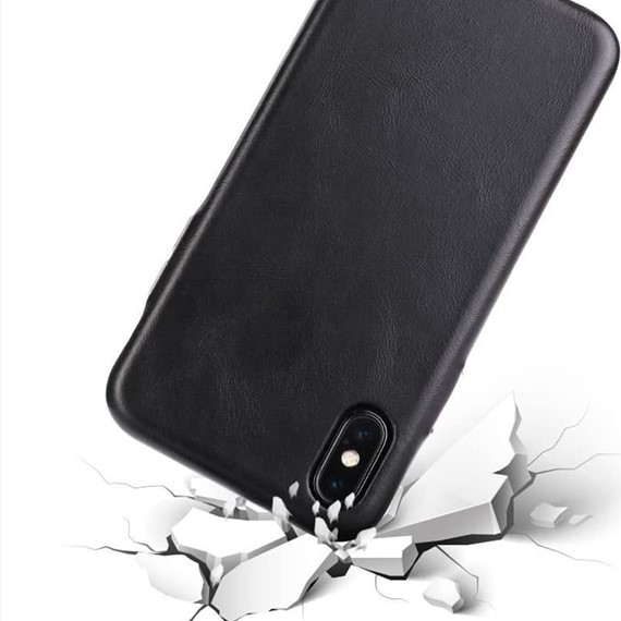 Apple iPhone XS Max CaseUp Leather Woven Kılıf Lacivert 4